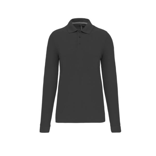 Pólo poliéster/algodão, m/ comprida, lavável a 60º.