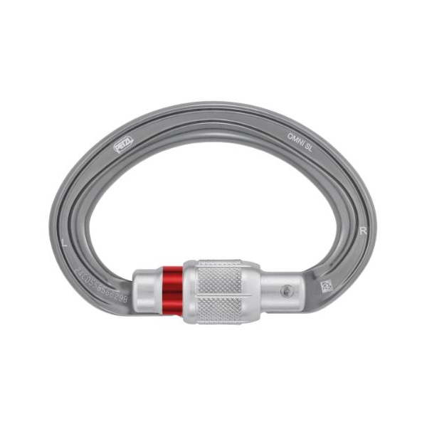 Mosquetão semicircular Petzl Omni, aperto de rosca. 21mm.