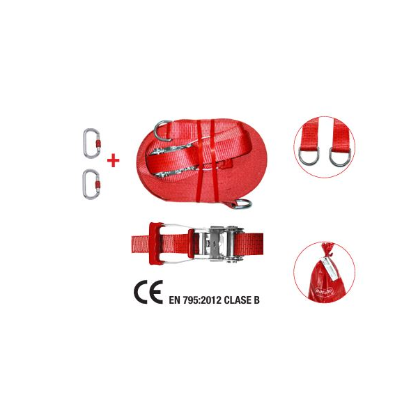 Linha de vida horizontal com 30 mts. Até 4 utilizadores.