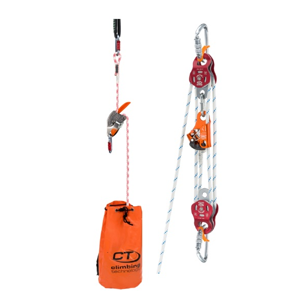 Kit de Resgate com descensor e desmultiplicador c/corda 30 m