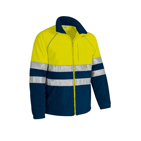 Casaco polar em AV, bicolor, 100% poliéster. 400 g/m2.