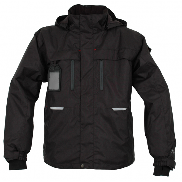 Parka Fargo em preto c/encaixes reflectores c/membrana