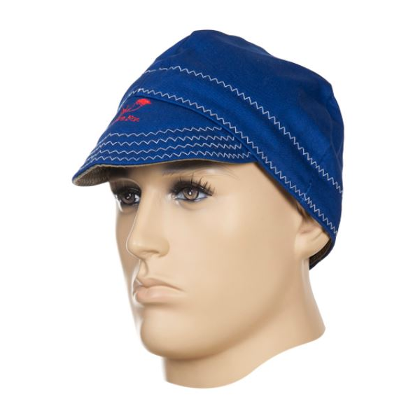 Boné de soldadura Fire Fox em algodão azul ignífugo. Cx 5un.