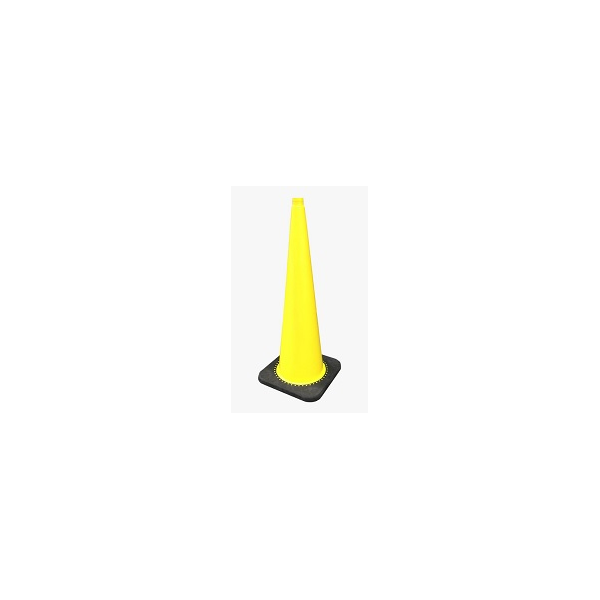 Cone de sinalização em PVC amarelo s/ reflectores. Alt:900mm