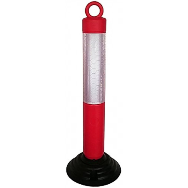 Coluna rebativel em PVC, c/ faixa refletora. 26 x 26 x 77cm.