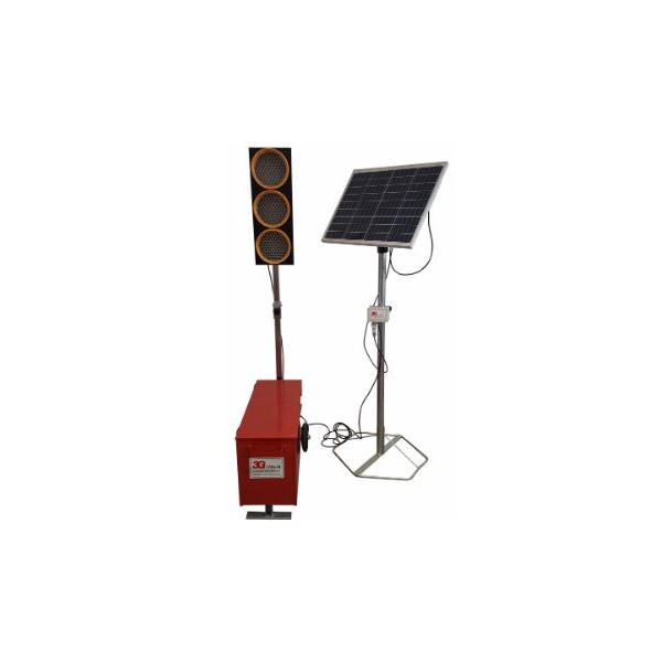 Conjunto de semáforos temporários LED, com painel solar.