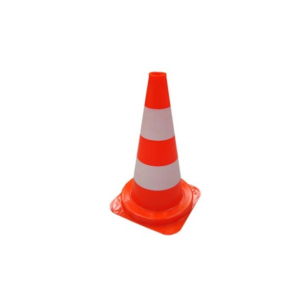 Cone Sinalização PVC aborrachado Reflectorizado 50cm.(pesado