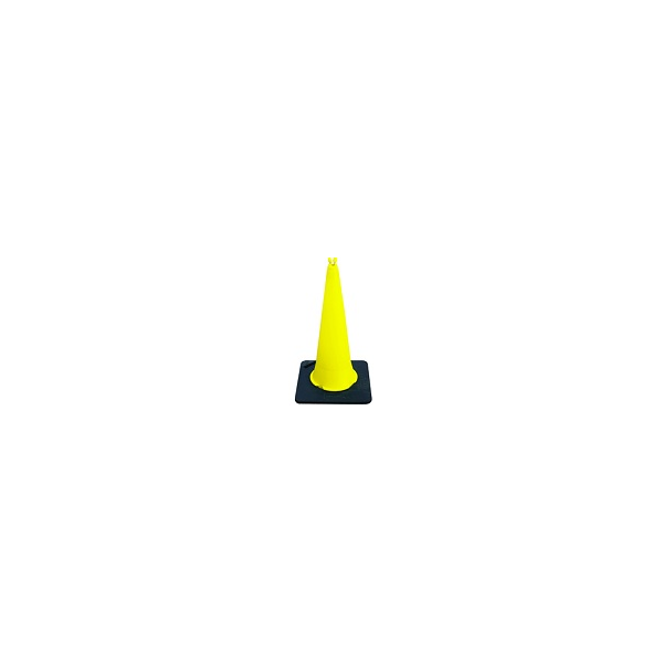 Cone amarelo de 1mt com base em preto e banda reflectora