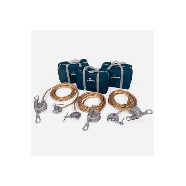 Equipamento ligação á terra p/a linhas aéreas MAT, 12KA/1s.