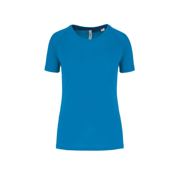 T-shirt técnica de senhora, m/ curta, 100% poliéster. 130g.