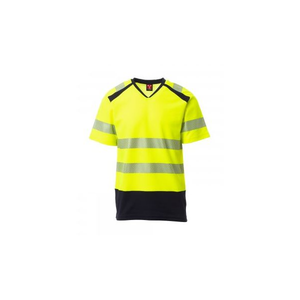 T-shirt de AV, bicolor, m/ curta, 55% alg, 45% poliéster.