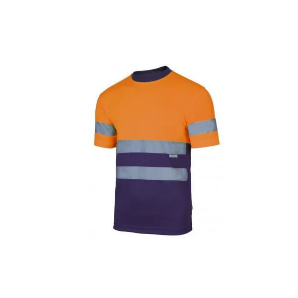 T-shirt técnica bicolor de alta visibilidade, 100% poliester