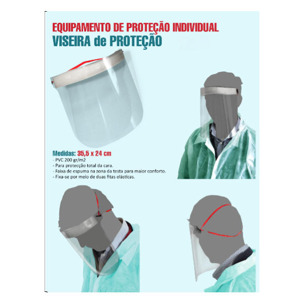Viseira de Protecção facial para protecção ao Covid19